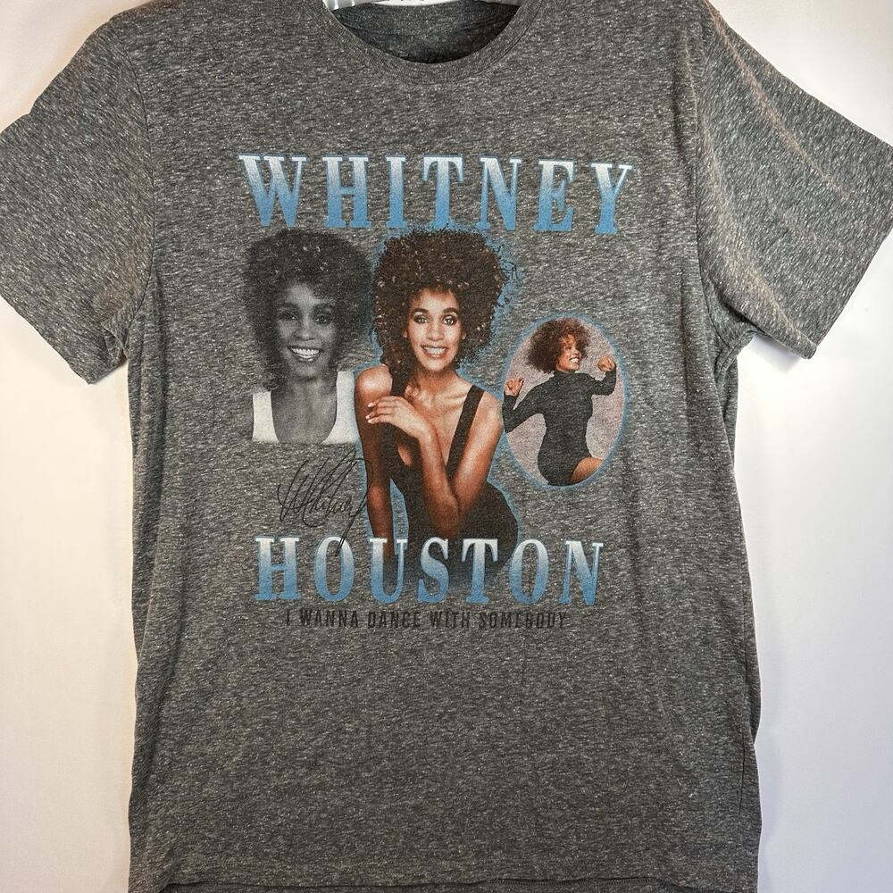 Whitney Houston I Wanna Dance With Somebody Graphic T-Shirt Women’s Large Gray